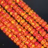 8x5MM Red Yellow Matrix Turquoise Gemstone Rondelle Loose Beads 7.5 inch Half Strand (90183277-A151)