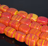 18x15-18x12MM Red Yellow Matrix Turquoise Gemstone Rectangle Cube Loose Beads 7.5 inch Half Strand (90183280-A151)