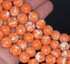 12MM Orange White Matrix Turquoise Gemstone Round Loose Beads 7.5 inch Half Strand (90183284-A151)