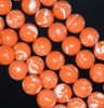 12MM Orange White Matrix Turquoise Gemstone Round Loose Beads 7.5 inch Half Strand (90183284-A151)