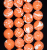 12MM Orange White Matrix Turquoise Gemstone Round Loose Beads 7.5 inch Half Strand (90183284-A151)