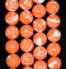 14MM Orange White Matrix Turquoise Gemstone Round Loose Beads 7.5 inch Half Strand (90183286-A151)