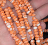 6x4MM Orange White Matrix Turquoise Gemstone Rondelle Loose Beads 15.5 inch Full Strand (90183287-A151)