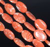 18x13MM Orange White Matrix Turquoise Gemstone Oval Loose Beads 7.5 inch Half Strand (90183291-A151)