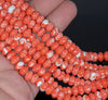 8x5MM Orange White Matrix Turquoise Gemstone Rondelle Loose Beads 15.5 inch Full Strand (90183294-A152)