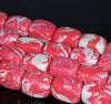 18x13MM Pink White Matrix Turquoise Gemstone Rectangle Cube Loose Beads 7 inch Half Strand (90183297-A152)