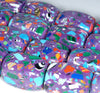 30x21MM Purple Matrix Matrix Turquoise Gemstone Rectangle Cube Loose Beads 7 inch Half Strand (90183299-A152)