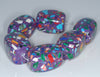 30x21MM Purple Matrix Matrix Turquoise Gemstone Rectangle Cube Loose Beads 7 inch Half Strand (90183299-A152)