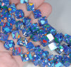 8MM Blue Matrix Matrix Turquoise Gemstone Square Cube Diagonal Loose Beads 15.5 inch Full Strand (90183300-A152)