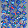 8MM Blue Matrix Matrix Turquoise Gemstone Square Cube Diagonal Loose Beads 15.5 inch Full Strand (90183300-A152)