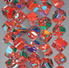 8MM Red Matrix Turquoise Gemstone Square Cube Diagonal Loose Beads 7 inch Half Strand (90183312-A153)