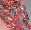 18x13MM Red Matrix Turquoise Gemstone Oval Loose Beads 7.5 inch Half Strand (90183314-A153)