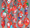 18x13MM Red Matrix Turquoise Gemstone Oval Loose Beads 7.5 inch Half Strand (90183314-A153)