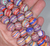 14MM Rainbow Matrix Turquoise Gemstone Round Loose Beads 7.5 inch Half Strand (90183316-A153)