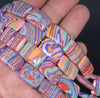 18x13MM Rainbow Matrix Turquoise Gemstone Rectangle Loose Beads 8 inch Half Strand (90183323-A153)