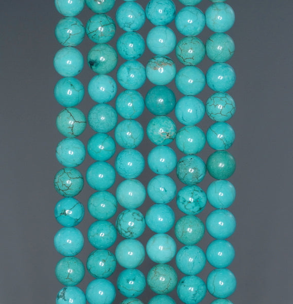 7 - 8MM Turquoise Howlite Gemstone ROUND Loose Beads 15.5 inch Full Strand (90184612-A131)