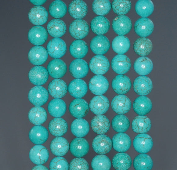 7 - 8MM Turquoise Howlite Gemstone ROUND Loose Beads 15.5 inch Full Strand (90184613-A131)