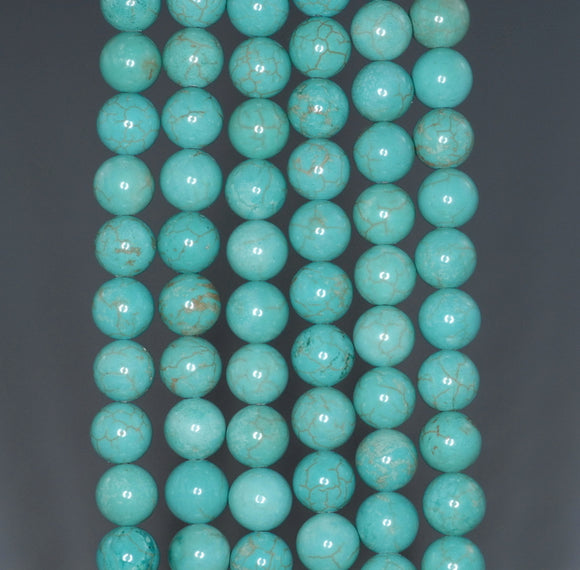 7 - 8MM Turquoise Howlite Gemstone ROUND Loose Beads 15.5 inch Full Strand (90184615-A131)