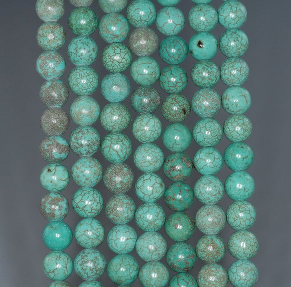 7 - 8MM Turquoise Howlite Gemstone ROUND Loose Beads 15.5 inch Full Strand (90184621-A131)