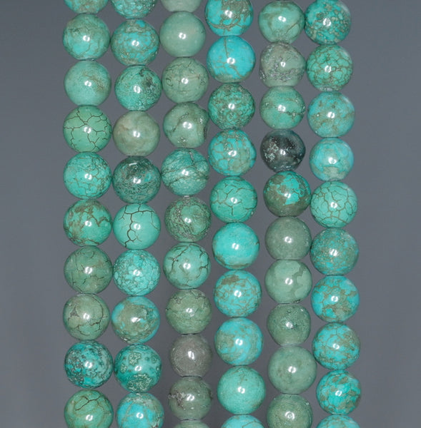 7 - 8MM Turquoise Gemstone ROUND Loose Beads 15.5 inch Full Strand (90184623-A132)