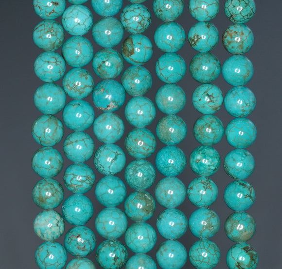 7 - 8MM Turquoise Howlite Gemstone ROUND Loose Beads 15.5 inch Full Strand (90184624-A132)