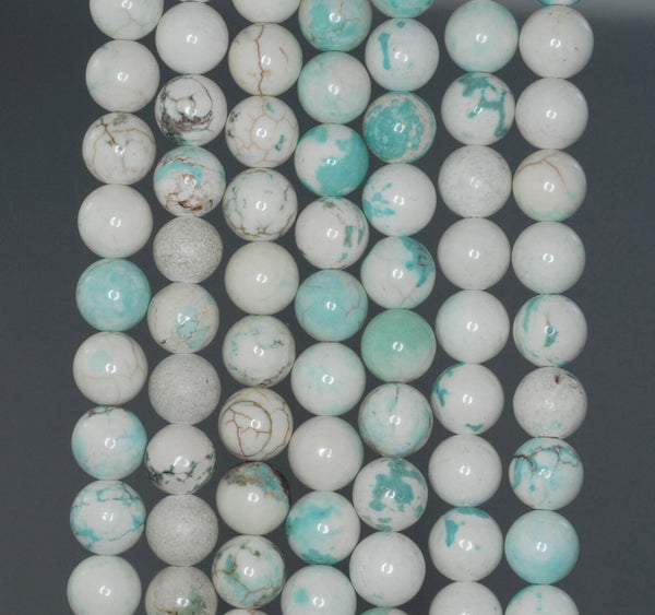 7 - 8MM Turquoise Howlite Gemstone ROUND Loose Beads 16 inch Full Strand (90184628-A132)