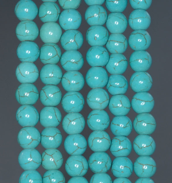 8MM Turquoise Howlite Gemstone ROUND Loose Beads 16 inch Full Strand (90184630-A132)