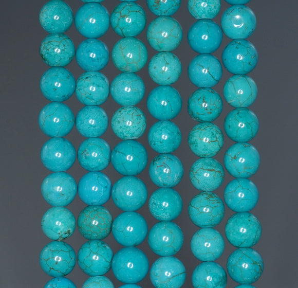 8MM Turquoise Howlite Gemstone ROUND Loose Beads 15.5 inch Full Strand (90184632-A132)