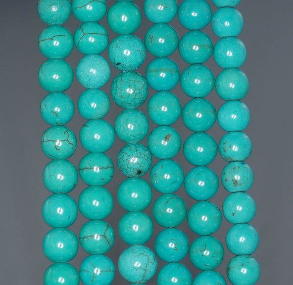 8MM Turquoise Howlite Gemstone ROUND Loose Beads 15.5 inch Full Strand (90184633-A132)