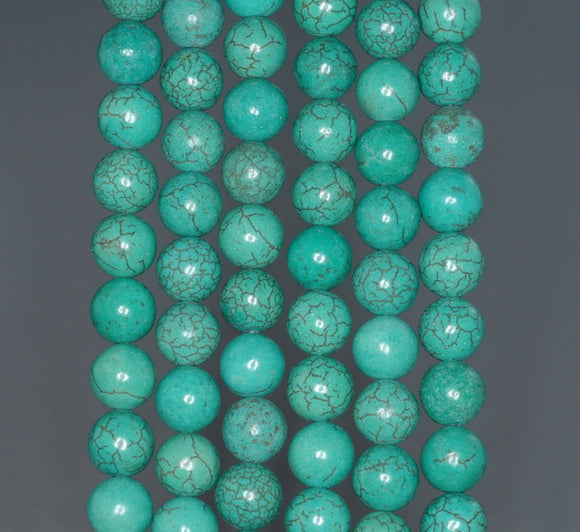 8MM Turquoise Howlite Gemstone ROUND Loose Beads 15.5 inch Full Strand (90184634-A132)