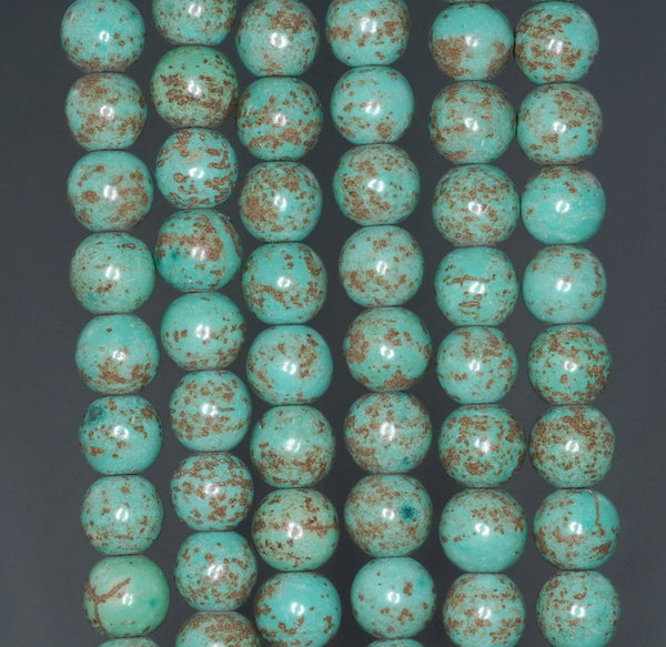 8MM Boulder Creek Turquoise Gemstone ROUND Loose Beads 16 inch Full Strand (90184640-A133)