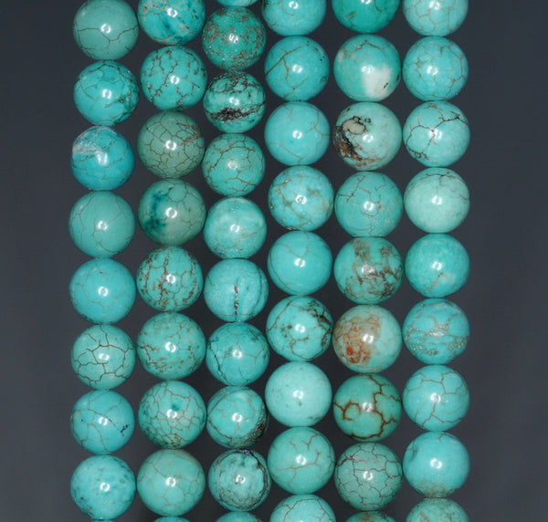 8MM Turquoise Howlite Gemstone ROUND Loose Beads 15.5 inch Full Strand (90184646-A133)