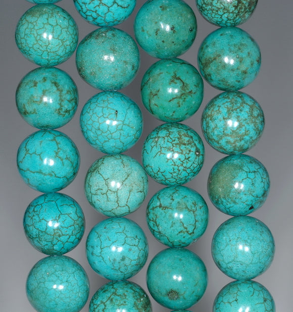 12MM Green Turquoise Gemstone Round Loose Beads 15.5 inch Full Strand (90184657-A143)