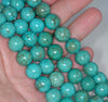 13MM Green Turquoise Gemstone Round Loose Beads 15.5 inch Full Strand (90184659-A143)