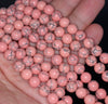 6MM Pink Matrix Turquoise Gemstone Round Loose Beads 15 inch Full Strand (90184660-A143)