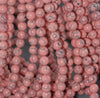 6MM Pink Matrix Turquoise Gemstone Round Loose Beads 15 inch Full Strand (90184660-A143)