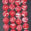 14MM Pink White Matrix Turquoise Gemstone Round Loose Beads 15 inch Full Strand (90184663-A143)