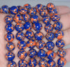 10MM Orange Blue Matrix Turquoise Gemstone Round Loose Beads 15 inch Full Strand (90184672-A144)