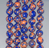 10MM Orange Blue Matrix Turquoise Gemstone Round Loose Beads 15 inch Full Strand (90184672-A144)