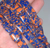 18x13MM Orange Blue Matrix Turquoise Gemstone Rectangle Loose Beads 15.5 inch Full Strand (90184675-A144)