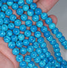 8MM Blue Matrix Turquoise Gemstone Round Loose Beads 15 inch Full Strand (90184676-A144)