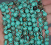 6MM Green Brown;Matrix Turquoise Gemstone Round Loose Beads 15 inch Full Strand (90184680-A144)