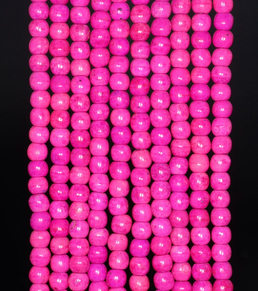 4MM Pink Turquoise Gemstone Round Loose Beads 15.5 inch Full Strand (90184684-A144)