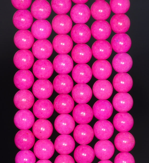 8MM Pink Turquoise Gemstone Round Loose Beads 15.5 inch Full Strand (90184685-A144)