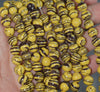 8MM Yellow Brown Matrix Turquoise Gemstone Round Loose Beads 15.5 inch Full Strand (90184689-A145)