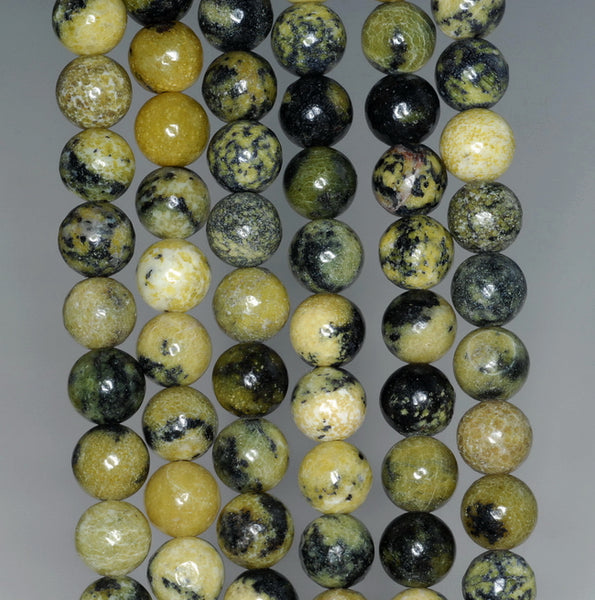 7MM Yellow Turquoise Gemstone ROUND Loose Beads 15.5 inch Full Strand (90184733-A123)