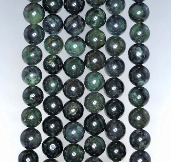 8MM Dark Forest Jade Gemstone ROUND Loose Beads 15.5 inch Full Strand (90184739-A123)