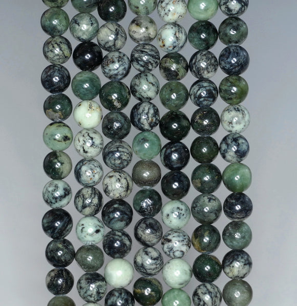 8MM Forest Jade Gemstone ROUND Loose Beads 15.5 inch Full Strand (90184740-A123)