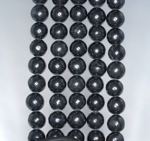 8MM Black Stone Gemstone ROUND Loose Beads 15.5 inch Full Strand (90184745-A124)