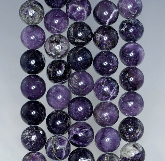 11MM Purple Stone Gemstone ROUND Loose Beads 16 inch Full Strand (90184755-A125)